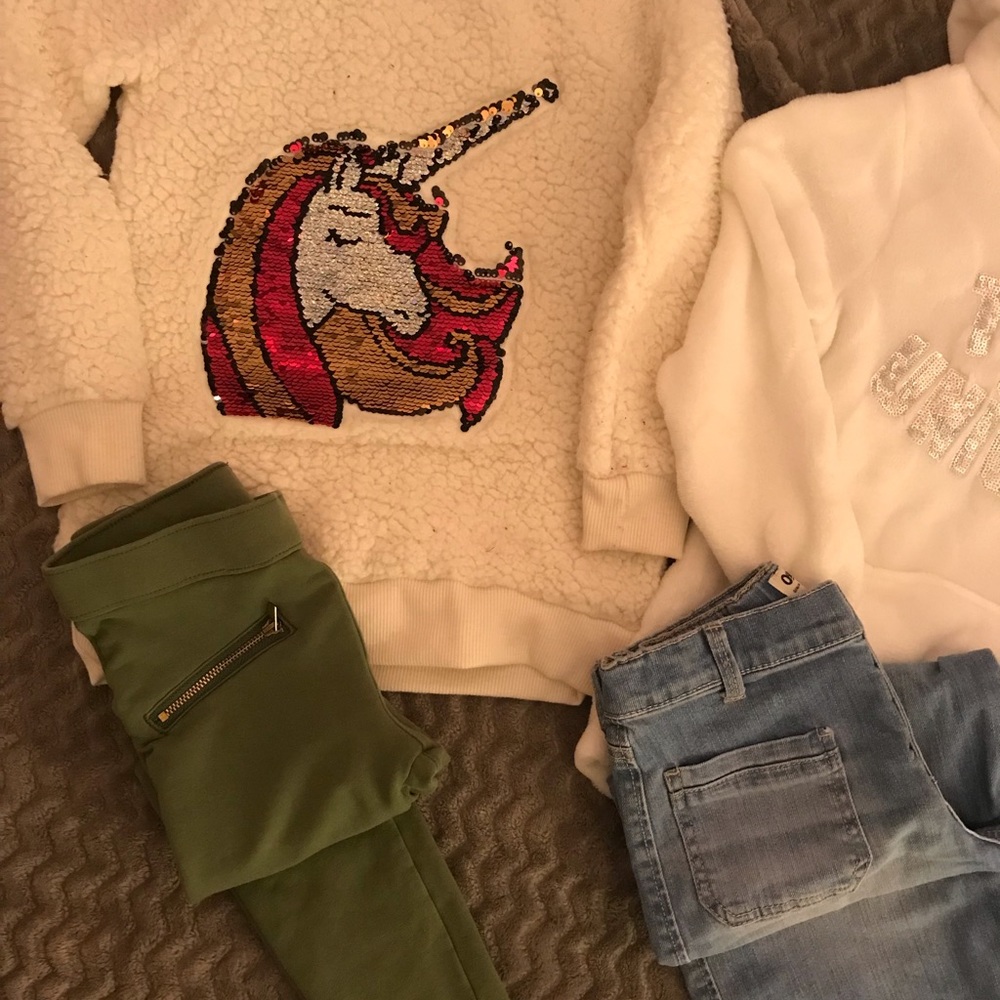 Little Girl Fleece Shirt, Hoodie and Pants